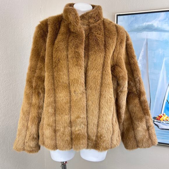 Newport News Faux Fur Jacket size Large - Picture 1 of 8